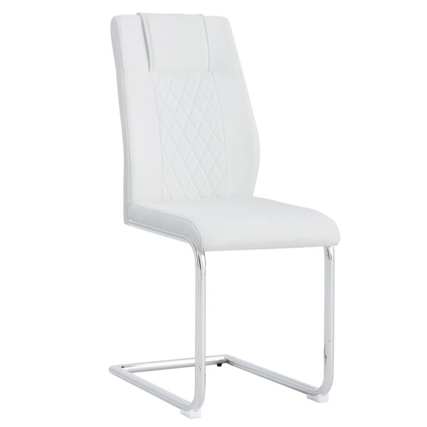 474a10cfe06441c993db281a3b326d70_20230131_983c1c9118b1c33de79ace6478f8c7db Modern Dining Chairs with Faux Leather Padded Seat Dining Living Room Chairs Upholstered Chair with Metal Legs Design for Kitchen, Living, Bedroom, Dining Room Side Chairs Set of 4 (White+PU )C-001