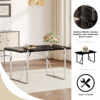 A rustic industrial rectangular MDF black dining table for 4-6 people, with a 1.5 "thick MDF desktop and electroplated metal legs, used for writing tables, kitchens, terraces, dining rooms55"*31.5*30
