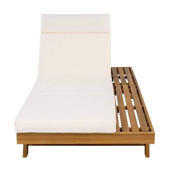 4793e9d8c2b644f080b2bd104f97ce56_e3b1d40f1fc2ca31595481ead5bcb895 LOUNGE CHAISE SET WITH HEADREST,SPACE AVAILABLE ON ONE SIDE, ACACIA WOOD WITH WATER-RESISTANT LOUNGE CUSHIONS (CREAM & 3-FOLD & 4 inch) - MATCHING DARK GREY/BEIGE VERSION AVAILABLE