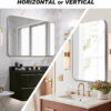 30x40 Inch Silver Metal Framed Rectangular Rectangular Bathrrom Mirror for Wall.(W2203134526)