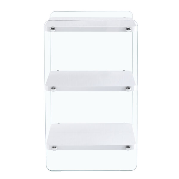 4815ca2b58a54f7cad297b09c1ec179a_22502310bd19c6b56fb4f06c713f651b Three levels of bedside tables. The board surface is MDF, with white stickers, and both sides are transparent tempered glass. The design is simple and generous, with storage function.