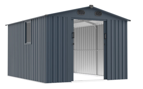 481afc0ada874af6a556d6a49e5f7ff5_928a82365b7badfd7438d3c1b28dacab 8x10 FT Outdoor Storage Shed, Large Metal Tool Sheds with Window and Lockable Doors, Garden Shed for Backyard Garden Patio Lawn, Dark Grey