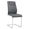 Modern Dining Chairs with Faux Leather Padded Seat Dining Living Room Chairs Upholstered Chair with Metal Legs Design for Kitchen, Living, Bedroom, Dining Room Side Chairs Set of 4 (Grey+PU)C-001