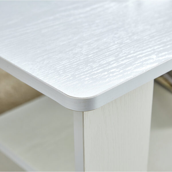 482927702817498992e693c61d5adc91_20240206_3897f2201c04be4891b64f7c07d44ab6 A modern and practical white coffee table and coffee table. The double layered coffee table is made of MDF material,. Suitable for living room, bedroom, and study.43.3"*21.6"*16.5" CT-16
