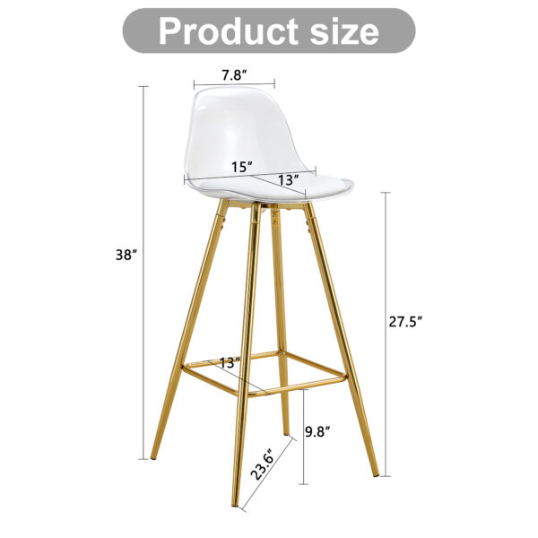 Modern and comfortable upholstered bar chairs, metal legs, small size bar chairs, suitable for part of the crowd, stylish design for dining room, kitchen, terrace and living room chairs.
