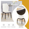 4 modern dining chairs with stylish PU patterned backrest and black metal legs for a comfortable home experience in the kitchen, bedroom and office.