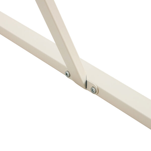 486e308cfec744d88ded1f153cd72030_1dd7e604ceeb2a261beaf67e76083239 Industrial rectangular MDF Cream style dining table for 4-6 people with 1.5 inch thick MDF top and white metal legs frame for work desk, kitchen, terrace, dining room
