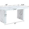 Table and chair set.63"*35.4" White Imitation Marble Pattern MDF Dining Table Set - 4 PU Chair With White Saddleback, Geometric Pattern Backrest,Golden Curved Metal Leg.Suitable For Various Scenes.
