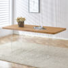 A modern minimalist wooden table with acrylic legs and rectangular tables. Computer desk. Dining table. Suitable for restaurants, living rooms, and kitchens. F-1298