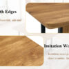 Table and chair set.67"x36" Wood-Textured MDF Dining Table Set with 4 Brown Fabric Chairs.MDF sticker,Wood colored texture sticker,Black C-tube dining chair legs,Suitable for kitchen,Dining room,etc.