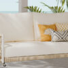 TREXM 1-Piece Woven Rope Outdoor Swing Sofa with Soft Cushions Seating 2 for Patio, Courtyard and Balcony (Beige)