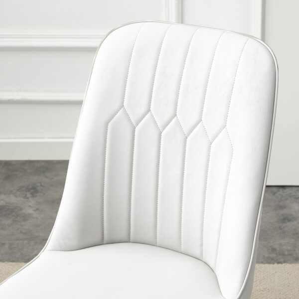 49a28245959d4ddc81b549f3652fd7f4_20240306_1758109fc50855d678fb505579871b17 A large modern minimalist rectangular dining table suitable for 6-8 people, A set of 4-piece PU leather backrest and black metal legs modern dining chairs. F-OC C-007