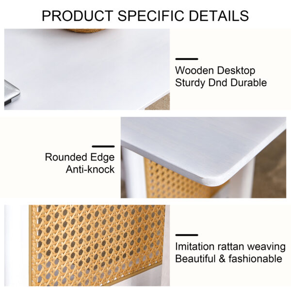49d40419efc64acab2fe8896b7af5fa5_20231205_f8a4f89d8ba1a0bfa2ca5a04bc90f000 Chinese style white solid wood and imitation rattan coffee table, rectangular solid wood coffee low table, small living room coffee table