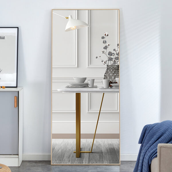 49d41952925c490fac43897afcf69087_20240317_3eee9b1d6b16e08c0671e8185670556a Fourth generation solid wood frame long mirror, dressing mirror, bedroom foyer, decorative mirror, clothing store, floor to ceiling mirror, wall mounted. 71 "* 31.4"