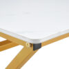 A coffee table made of rock slab material, with a smooth and natural surface that complements the modern design of the golden metal legs, making it suitable for living rooms of all sizes.47*23.6