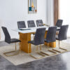 Large modern rectangular table with 0.4 inch patterned tabletop and large MDF table legs, suitable for kitchen, dining room, and living room 71 "* 35.4" * 30 "  1546
