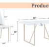 55"x31.5"Cream-Style White MDF Dining Table Set with 6 Armless Chairs.The backrest of the dining chair is designed with multiple vertical stripes.Adding a warm atmosphere to your family.
