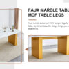 Large modern rectangular table with 0.4 inch patterned tabletop and large MDF table legs, suitable for kitchen, dining room, and living room 71 "* 35.4" * 30 "  1546