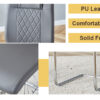 Table and chair set.63"x31.5x30" Luxurious Pandora patterned Sintered Stone Tabletop with Silver Stainless Steel Butterfly Legs.Paried With 4 Dark Gray High-quality PU Chairs With Arched Metal Legs.