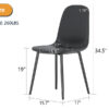 Modern Minimalist Black Dining Chair Set - Four Chairs per Box, Stable and Comfortable.Modern Mid-Century Style Upholstered Side Chairs,Spoon Shaped Chairs With Black Metal Legs.