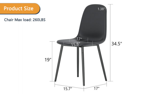 4a9c09d2a98340d2aa83b52cac9816e2_94418a77deb47f3ffa7acae36fb77cdf Modern Minimalist Black Dining Chair Set - Four Chairs per Box, Stable and Comfortable.Modern Mid-Century Style Upholstered Side Chairs,Spoon Shaped Chairs With Black Metal Legs.