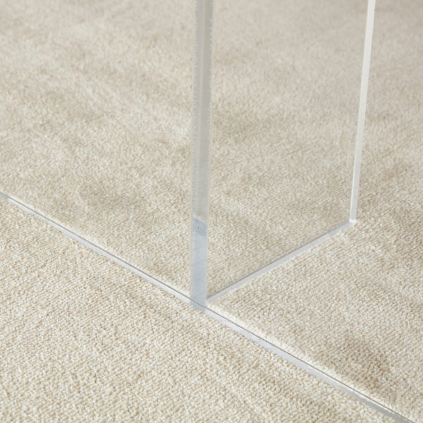 A modern minimalist wooden table with acrylic legs and rectangular tables. Computer desk. Dining table. Suitable for restaurants, living rooms, and kitchens. F-1298