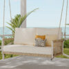TREXM 1-Piece Woven Rope Outdoor Swing Sofa with Soft Cushions Seating 2 for Patio, Courtyard and Balcony (Beige)
