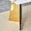 Table and chair set.63"x31.5x30" Luxurious Cold Jade Patterned Sintered Stone Dining Table with Golden Stainless Steel Butterfly Legs.Paried With 4 Black High-quality PU Chairs With Arched Metal Legs.