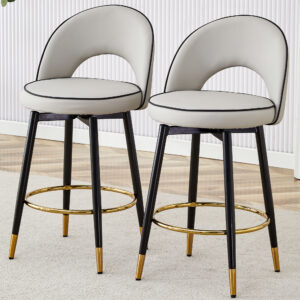 360 ° rotatable bar chair.Modern PU comfortable upholstered bar chair with smooth and beautiful black metal legs for dining room, kitchen, terrace and guest office chair.Set Of
2.W1151P153940