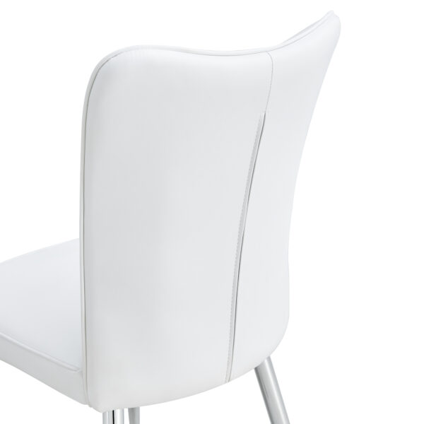 4b75e181c55c438abaa6c51e8dc6c158_20231018_c98cbe330ad79513805b395a977a7d79 Modern minimalist dining chairs, office chairs. 4-piece set of white PU seats with silver metal legs. Suitable for restaurants, living rooms, and offices. C-008