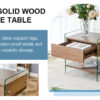 Bedside table with drawers. The board surface is MDF sticker, and both sides are transparent tempered glass. The design is simple and elegant, with excellent storage functions.