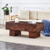 Modern Simple Walnut Colored Texture Sticker MDF Coffee Table - 43.3"x21.6"x17.2" Practical Model.Making it an ideal addition to any living room or apartment.