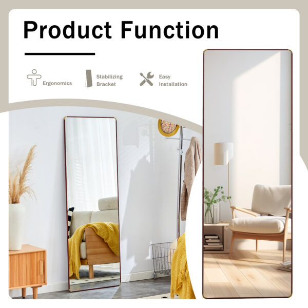 The 4th generation floor standing full-length mirror. wall mirror, bathroom makeup mirror, bedroom foyer, clothing store, wall mounted.    65 "* 23.2"