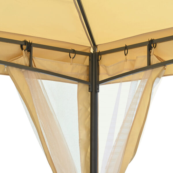 TREXM 10x12 Outdoor Gazebo Tent with Double Roofs, Patio Gazebo with Mosquito Netting, Patio Canopy for Backyard, Garden, Lawn and Deck (Beige)