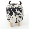 Black and White Cow-Shaped Ottoman, Modern Ottoman, Modern Accent Stool Home Decor, Suitable for Living Room, Bedroom, Porch, Garden, Backyard, Balcony