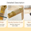 Modern Luxurious Round Tempered Glass Dining Table with Gold 7-Shaped Metal Legs,suitable for family meals, office conferences, or as a casual coffee table for various occasions.36*36*29.5