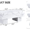 Modern Simple White Marble Texture MDF Coffee Table - 43.3"x21.6"x17.2" Practical Model.Making it an ideal addition to any living room or apartment.W1151134962