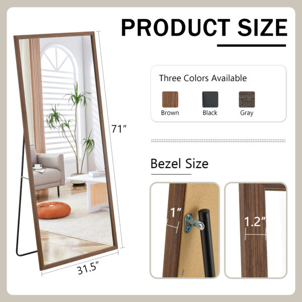4c85a95847904b7785b0098dcb1622bb_20240315_1a11f9263b74450be651afdaade24418 Fourth generation solid wood frame full-length mirror, dressing mirror, bedroom porch, decorative mirror, clothing store, floor standing large mirror, wall mounted. 71 "* 31.5"