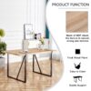 Rustic Industrial Rectangular Wood Dining Table For 4-6 Person, With 1.5" Thick Engineered Wood color Tabletop and Black Metal Legs,Desk For Kitchen Dining Living Room, 55.1" x 31.4"x 29.9"1529W115172