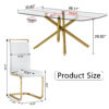 Large Modern Minimalist Rectangular Glass Dining Table for 6-8 with 0.39" Tempered Glass Tabletop and Golden Plated Metal Legs,for Kitchen Dining Living Meeting Room Banquet hall 71'' x 39'' x30''1537