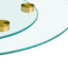 Double layer rotatable round glass.The rotatable design makes it more convenient to retrieve and place items.The upper glass has a diameter of 30.3 inches, while the lower glass15 inches.