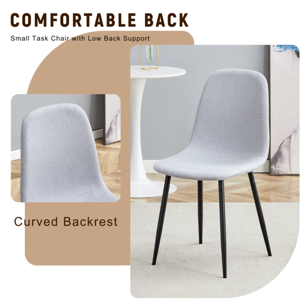 Table and chair set.71*35.4 inch Wooden And Black Spliced Dining Table With Storage Function In The Middle Of The Table Legs.Paired With 6 Light Gray Linen Fabric Chairs.