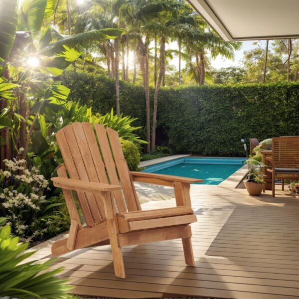 4d89e57c7f524f0fad56814dbc12194f_6feb3e5056877075941a4eb5b4297431 Oversize Wooden Outdoor Folding Adirondack Chair with Pre-Assembled BackRest & SeatBoard, Wood Patio Chair for Garden Backyard Porch Pool Deck Firepit