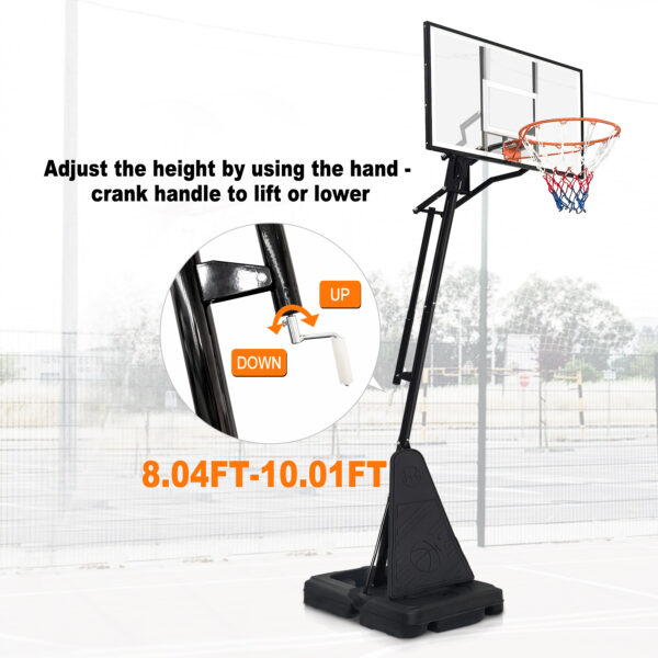 4dad9192a9674592b6412bca575b2d4f_6dc4fb4aceb6608f6b055406d49b0158 Portable Basketball Hoop for Youth Adults & Professional Match,Adjustable Height 8.04 ft to 10.01 ft,44 inch Backboard with Rebound System, Indoor/Outdoor Basketball Goal with Rebound Board and Wheels
