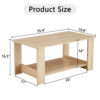 Modern minimalist log colored double layered rectangular coffee table, tea table.MDF material is more durable,Suitable for living room, bedroom, and study room.35.4"*19.6"*16.5" CT-16