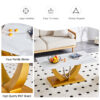 Coffee table.Modern minimalist Tempered glass with sticker desktop ,golden MDF legs and stainless steel decorative columns. Lightweight and easy to move. CT-907