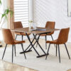 Modern minimalist multifunctional lifting table, with a 0.8-inch wood grain process sticker desktop and black metal legs, can be used as a dressing table, coffee table, dining table, and office table