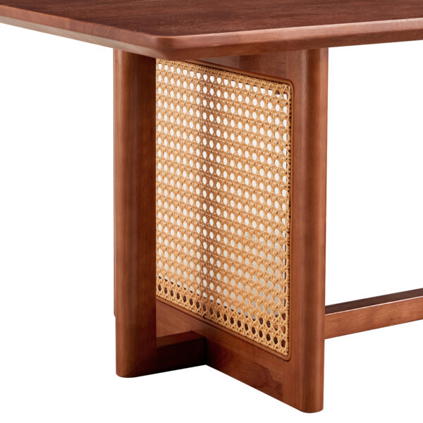Chinese style log wind Imitation rattan Walnut color tea table rectangular solid wood coffee low table small family living room tea table
