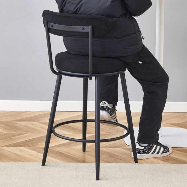 4eb92e652c6843fcb057b538ea030a4f_e0162af1ae8623bc5cb61e79b2e0f167 Fashionable and Comfortable - Two Sets of Ergonomic High Legged Bar Chairs, With Black Breathable Fabric Cushions And a Total Height of 35.5 Inches.Pack two in one box.