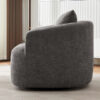 360° Swivel Chair, 38.2" Accent Chair Sofa, Upholstered Swivel Barrel Sofa Chair with a Throw Pillow for Living Room, Bedroom, Office and Hotel, Grey